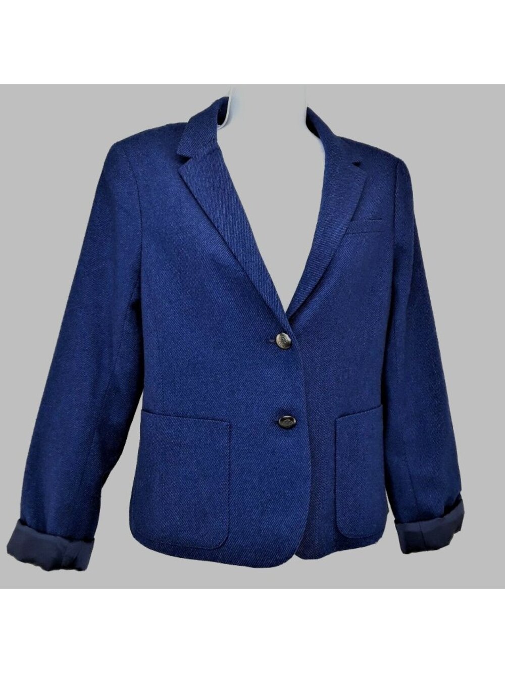 Gap The Academy Blazer Womens Size 6 Royal Blue Wool Blend Jacket Pockets Lined